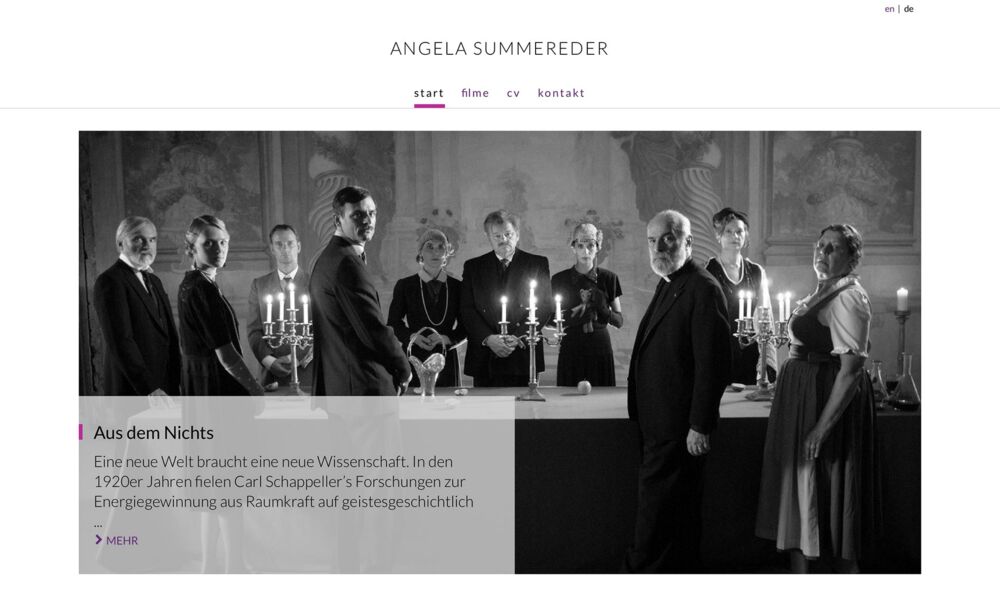 Angela Summereder, moviemaker. Design, Coding & Realisation: © Jan Kout angelasummereder.at