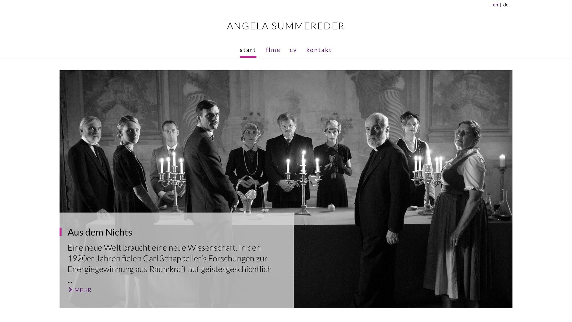 Angela Summereder, moviemaker. Design, Coding & Realisation: © Jan Kout angelasummereder.at